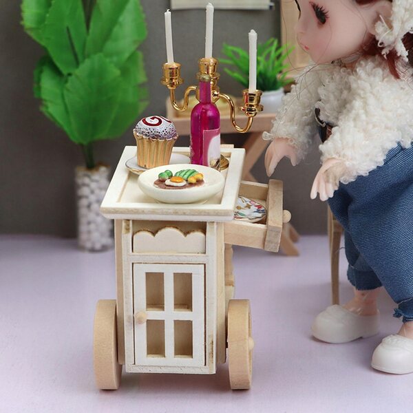 Miniatur-Speisewagen 1:12 Realistisches Puppenhaus aus Holz