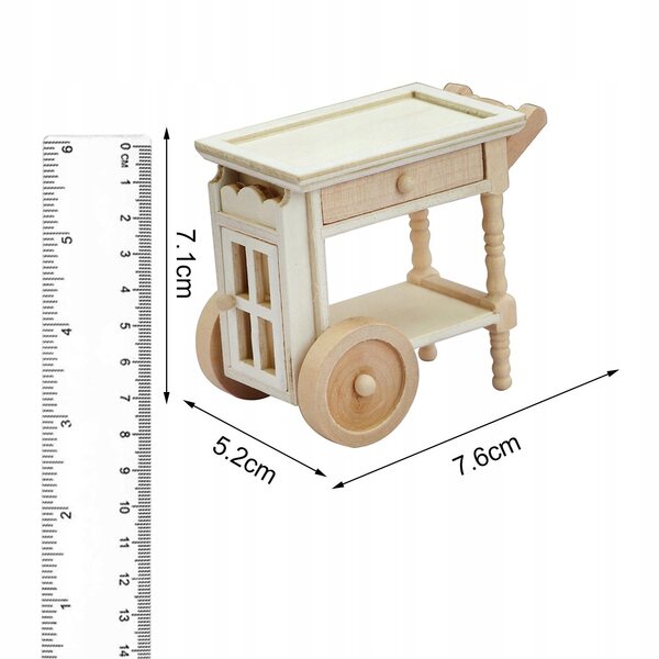 Miniatur-Speisewagen 1:12 Realistisches Puppenhaus aus Holz
