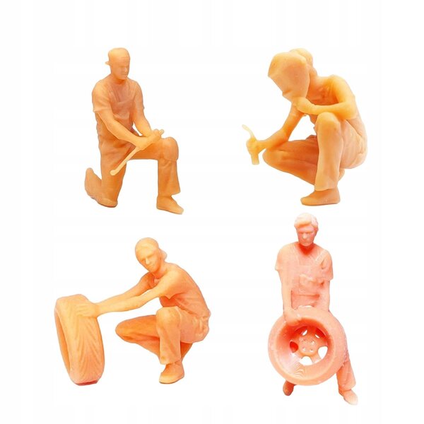 Figurine Motociclista 1:64 in Resina Dipinte a Mano per Diorama e Modelli
