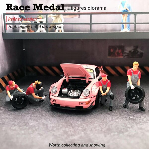 Figurine Motociclista 1:64 in Resina Dipinte a Mano per Diorama e Modelli