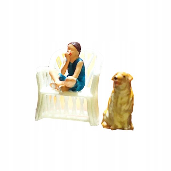 Harzminiaturen 1:64 Figuren Frau Mann Hund für Dioramen und Modellbau