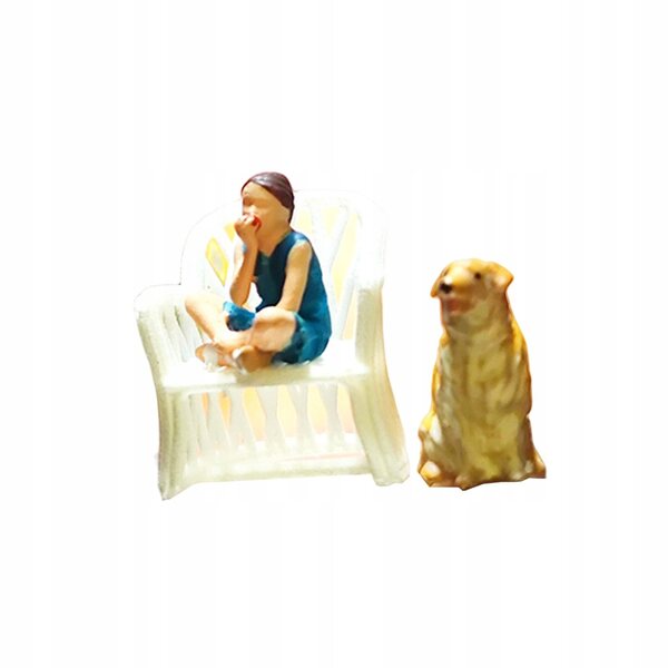 Harzminiaturen 1:64 Figuren Frau Mann Hund für Dioramen und Modellbau