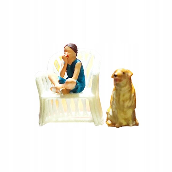 Harzminiaturen 1:64 Figuren Frau Mann Hund für Dioramen und Modellbau