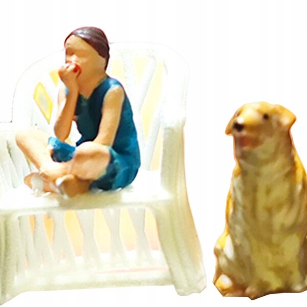 Harzminiaturen 1:64 Figuren Frau Mann Hund für Dioramen und Modellbau