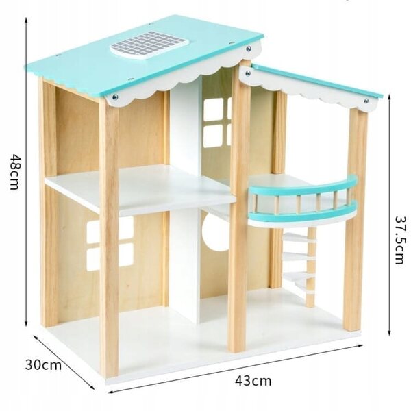 Casetta in legno per bambole con set di mobili completo per bambine