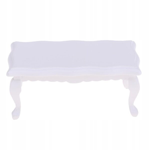 Mini Stolik Kawowy in Legno Bianco per Casa delle Bambole Scala 1:12