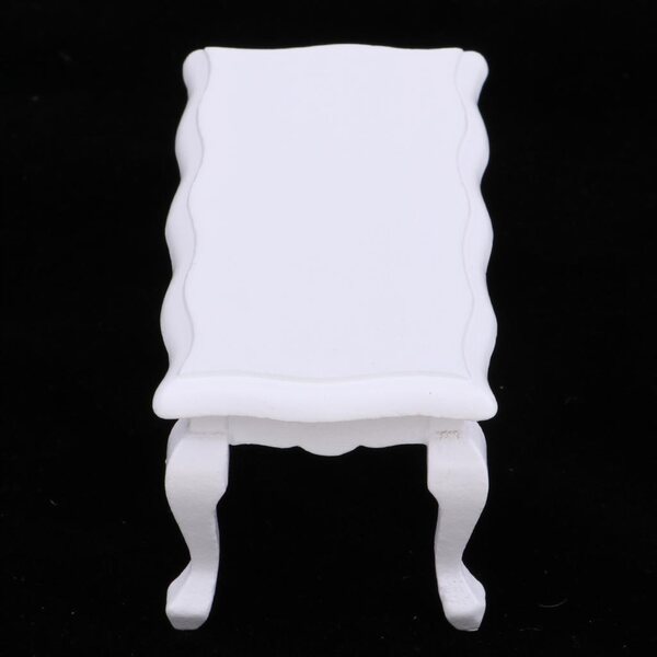 Mini Stolik Kawowy in Legno Bianco per Casa delle Bambole Scala 1:12