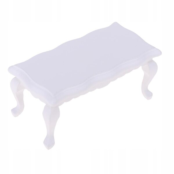 Mini Stolik Kawowy in Legno Bianco per Casa delle Bambole Scala 1:12