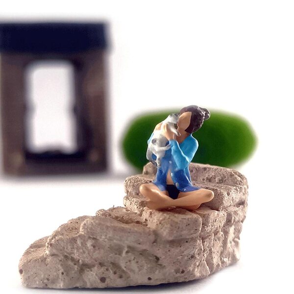 Figura Miniatura 1:64 Modello di Donna Blu per Diorama e Modellismo