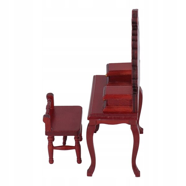 1:12 Miniatur-Toaletka mit Hocker für Holzpuppenhaus