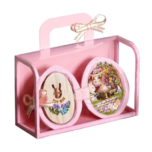 Mini Casa delle Bambole DIY Stile Festa Rosa con Mobili e Accessori Completi