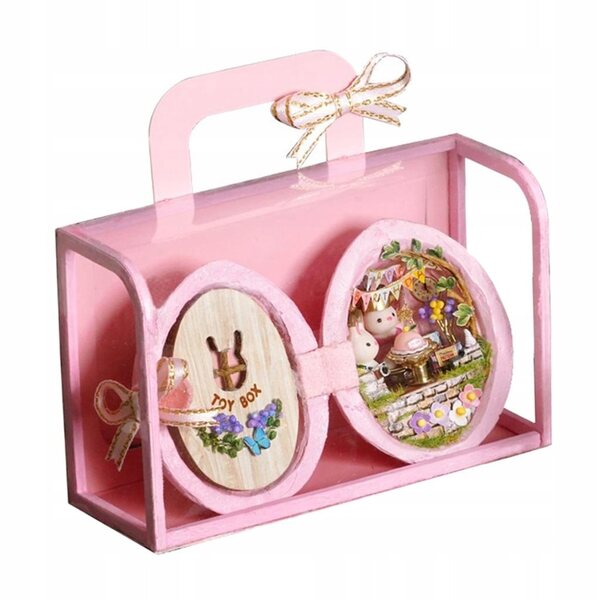 Mini Casa delle Bambole DIY Stile Festa Rosa con Mobili e Accessori Completi