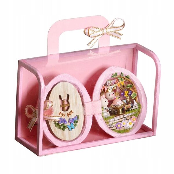 Mini Casa delle Bambole DIY Stile Festa Rosa con Mobili e Accessori Completi