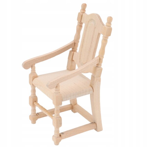1:12 Puppenhaus-Holzstuhl, leicht und tragbar, lebendiges Design