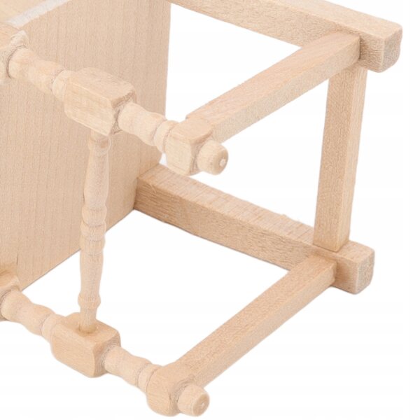 1:12 Puppenhaus-Holzstuhl, leicht und tragbar, lebendiges Design