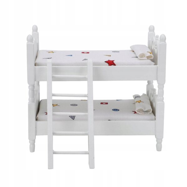 Mini letto in legno per casa delle bambole 1:12, decorazione miniature di qualità