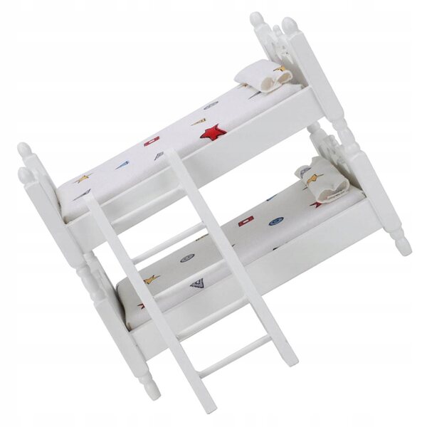 Mini letto in legno per casa delle bambole 1:12, decorazione miniature di qualità