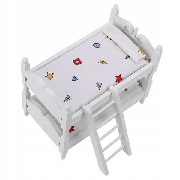 Mini letto in legno per casa delle bambole 1:12, decorazione miniature di qualità