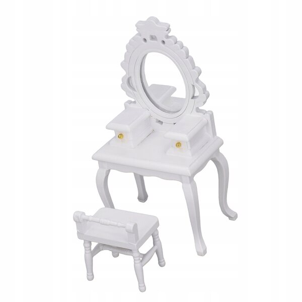Μινιατούρα Toaletka με Ξύλινο σκαμπό για Dolls House 1:12 κλίμακα