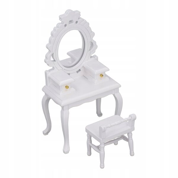 Μινιατούρα Toaletka με Ξύλινο σκαμπό για Dolls House 1:12 κλίμακα