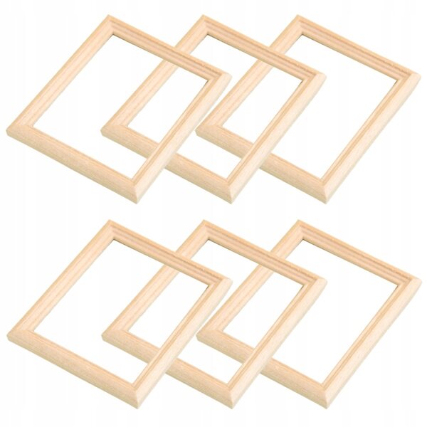 Set 6 Mini Cornici in Legno per Foto Decorazione Casa delle Bambole