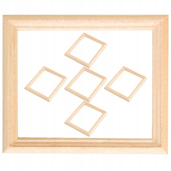 Set 6 Mini Cornici in Legno per Foto Decorazione Casa delle Bambole