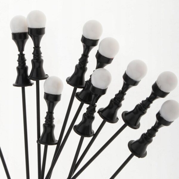Lot de 10 lampadaires LED miniatures pour modèles ferroviaires échelle 1:100-1:150