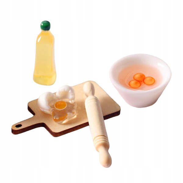 Set Miniature Accessori Cucina per Casa delle Bambole 1:12 in Resina e Legno