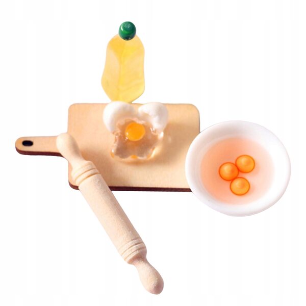 Set Miniature Accessori Cucina per Casa delle Bambole 1:12 in Resina e Legno