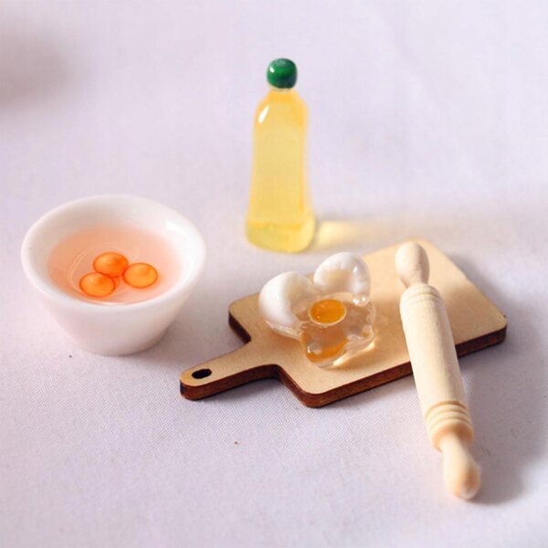 Set Miniature Accessori Cucina per Casa delle Bambole 1:12 in Resina e Legno