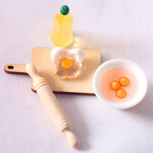 Set Miniature Accessori Cucina per Casa delle Bambole 1:12 in Resina e Legno
