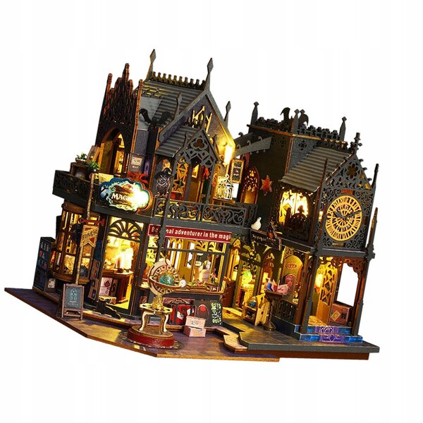 Kit Miniatura Casa delle Bambole in Legno con Luci e Accessori Creativi DIY