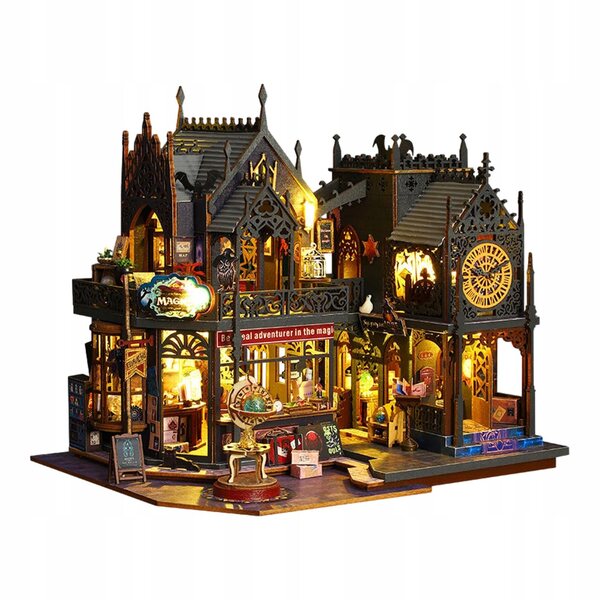 Kit Miniatura Casa delle Bambole in Legno con Luci e Accessori Creativi DIY