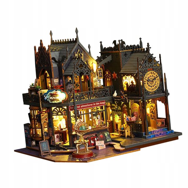 Kit Miniatura Casa delle Bambole in Legno con Luci e Accessori Creativi DIY