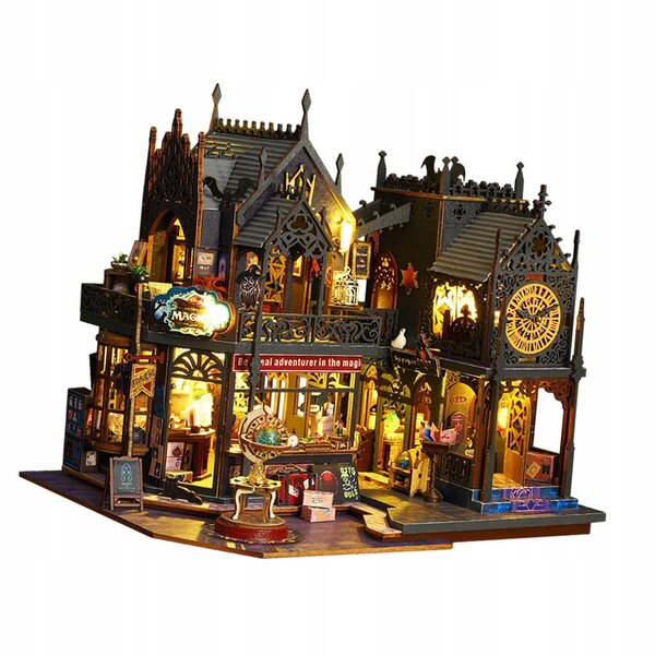 Kit Miniatura Casa delle Bambole in Legno con Luci e Accessori Creativi DIY