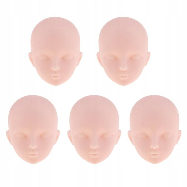 1/6 Plastikpuppenköpfe für BJD Make-up und Modellierung, 5-teiliges Set