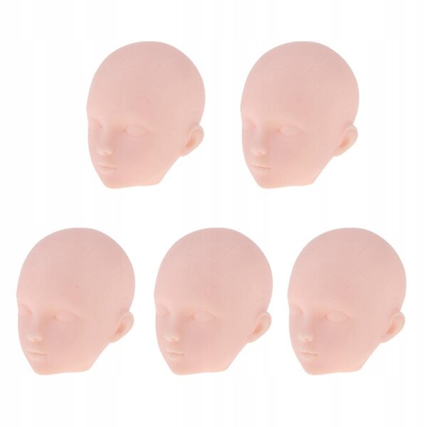 1/6 Plastikpuppenköpfe für BJD Make-up und Modellierung, 5-teiliges Set