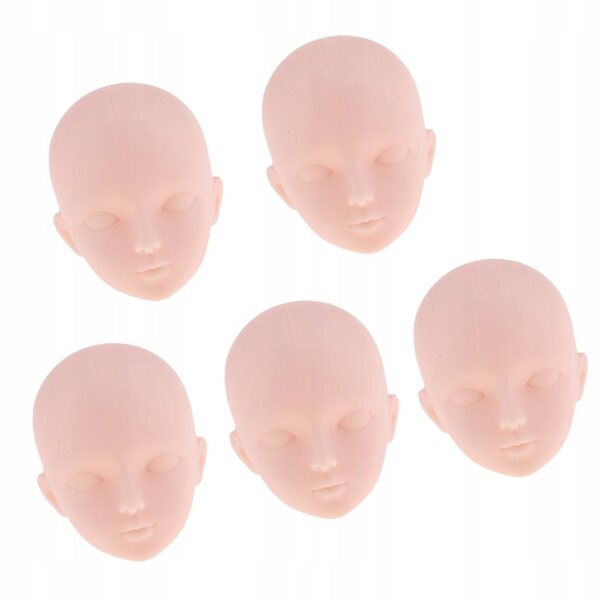 1/6 Plastikpuppenköpfe für BJD Make-up und Modellierung, 5-teiliges Set