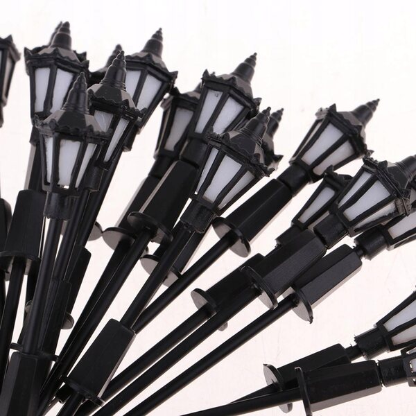 Lot de 20 lampadaires miniatures LED échelle HO 1:100 lumière blanc chaud pour maquettes