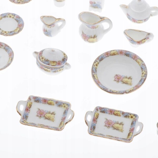 Miniatura di casa delle bambole 1/12 - tazza in porcellana con motivo floreale