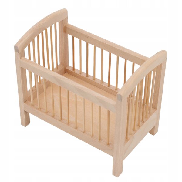 Lit bébé miniature en bois à l'échelle 1:12, réaliste et sans imperfections