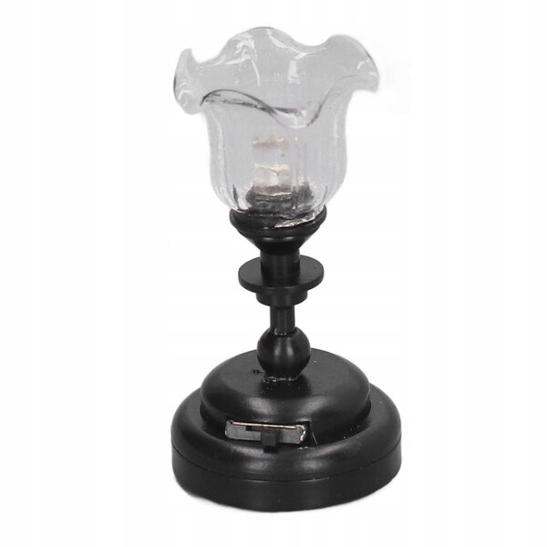 1/12 Miniaturlampe für Puppenhaus mit transparentem Glaslampenschirm