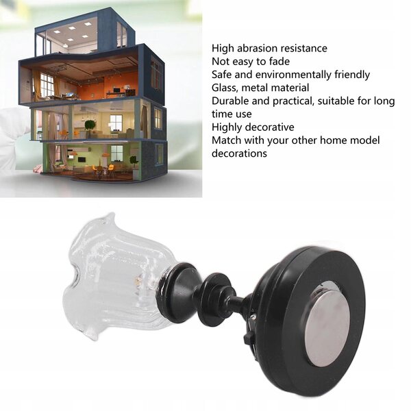 1/12 Miniaturlampe für Puppenhaus mit transparentem Glaslampenschirm