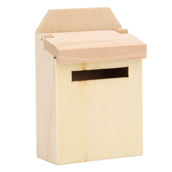 Miniatura casetta delle bambole 1:12 con cassetta postale in legno decorativa