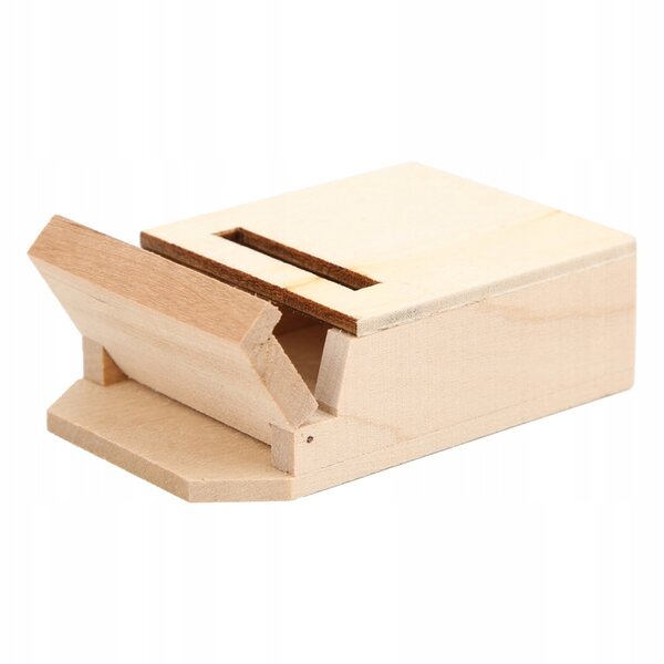 Miniatura casetta delle bambole 1:12 con cassetta postale in legno decorativa