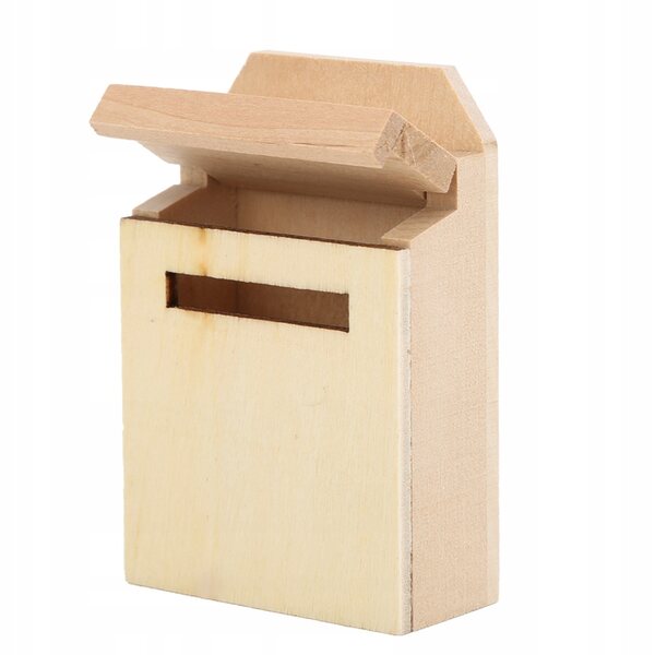 Miniatura casetta delle bambole 1:12 con cassetta postale in legno decorativa
