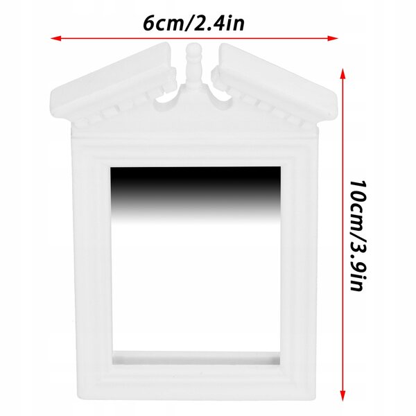 Lustro cosmetico a forma di casetta 1:12 per casa delle bambole elegante e dettagliato