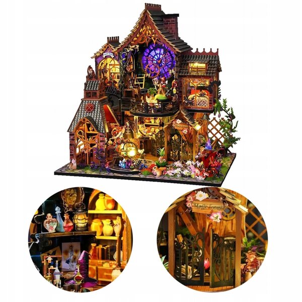 3D-Holzmodell zum Zusammenbauen mit LEDs – Puzzle und kreatives Hobby