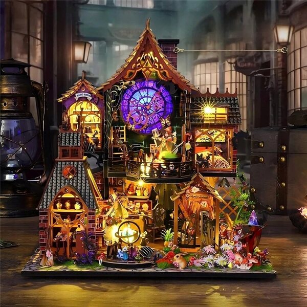 3D-Holzmodell zum Zusammenbauen mit LEDs – Puzzle und kreatives Hobby