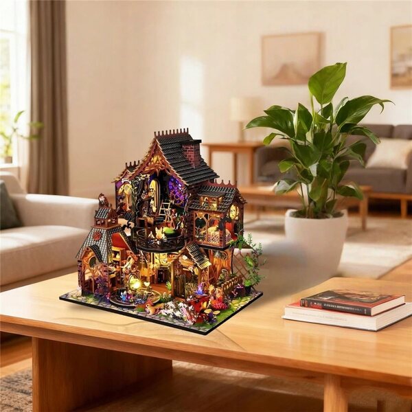 3D-Holzmodell zum Zusammenbauen mit LEDs – Puzzle und kreatives Hobby